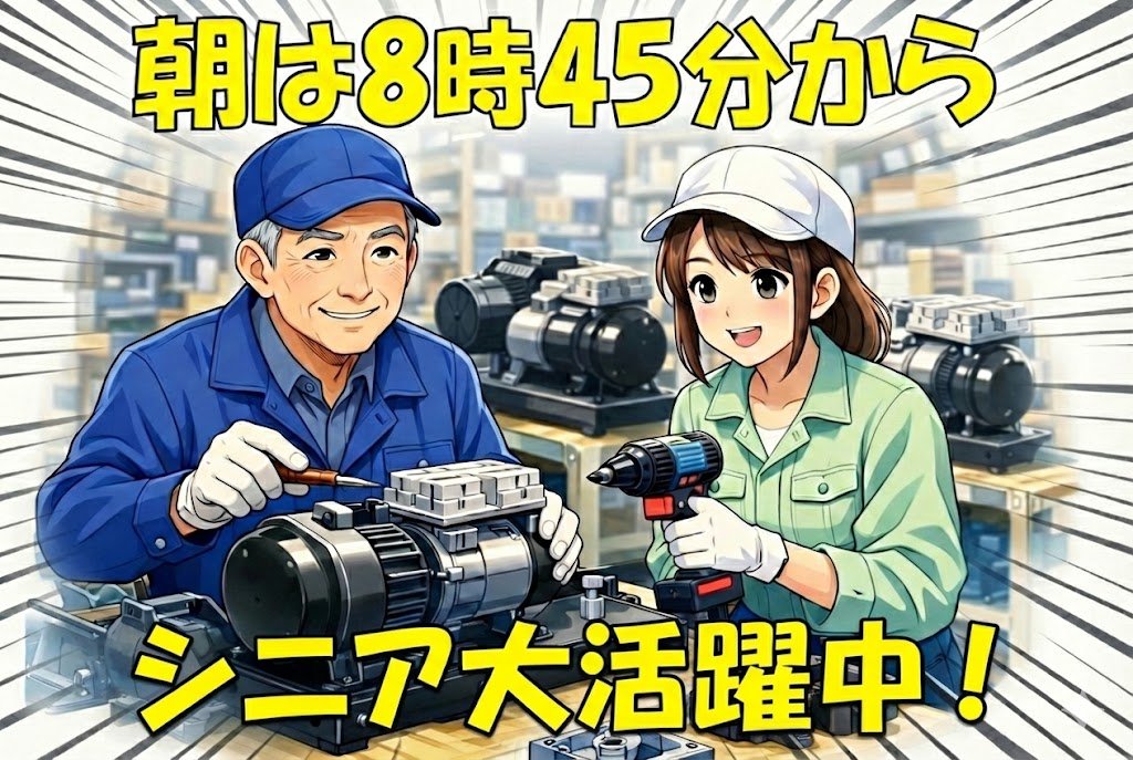 エアー装置の製造//朝ゆっくり出社で定時帰宅OK/年間休日125日以上でプライベート充実