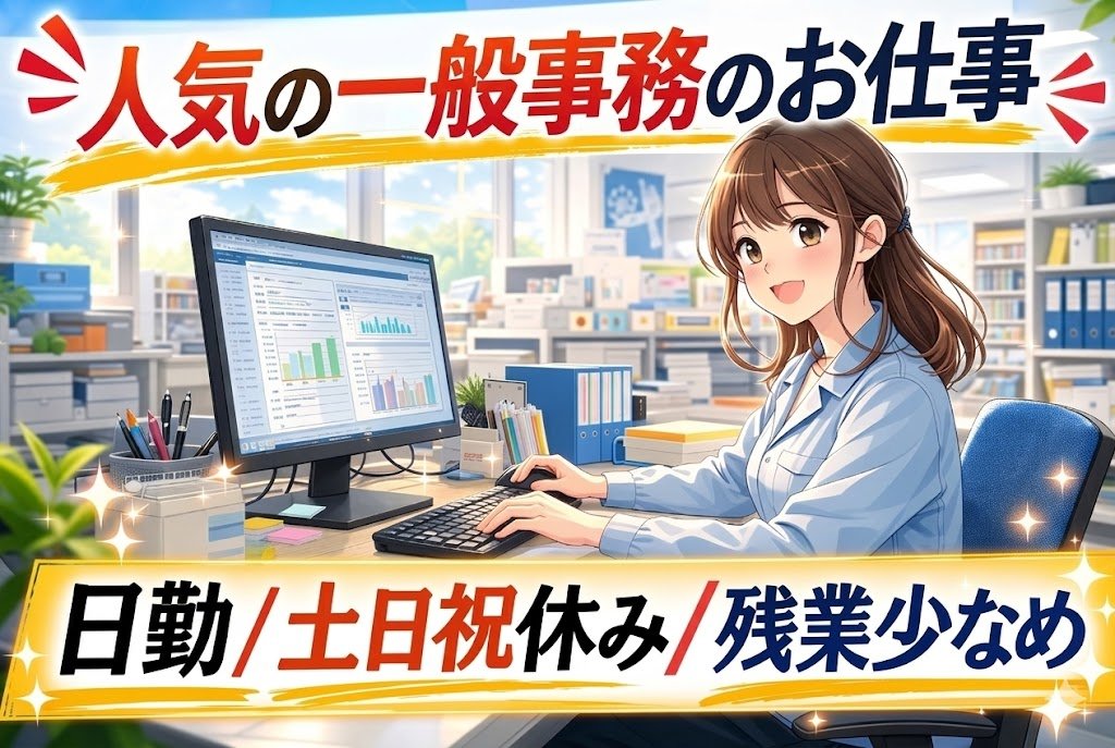 人事・総務部門での一般事務作業//日勤/土日祝休み/残業なし/正社員登用制度あり