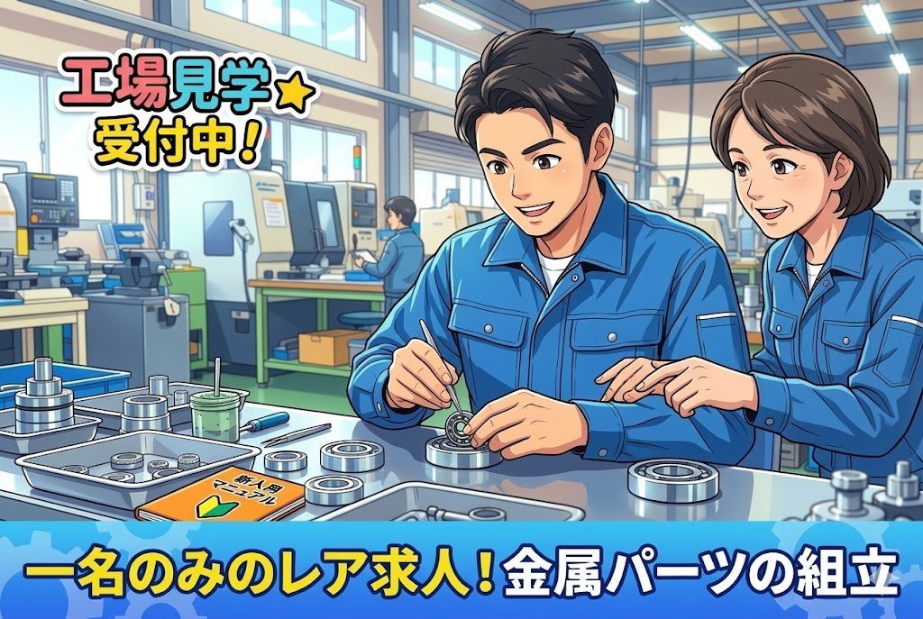 多用途パーツの組立スタッフ募集//日勤オンリー＆早い者勝ち！1名だけのチャンス！