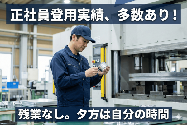 金属アルミ製品のプレス作業//年間休日125日～！/白河近郊！/残業はありません！ サムネイル