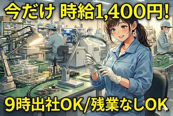 内視鏡製品の検査や測定作業//9時出社/残業0/日勤専属×土日祝休み