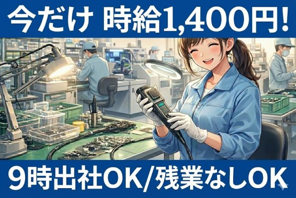 内視鏡製品の製造//9時出勤・16時退勤・残業なし/柔軟な働き方が出来る職場