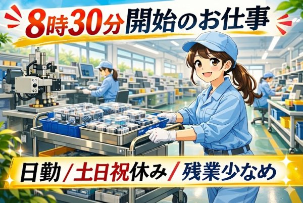 精密部品の受入れ・仕分け・検品//未経験者活躍！/適度に体を動かす軽作業/清潔環境