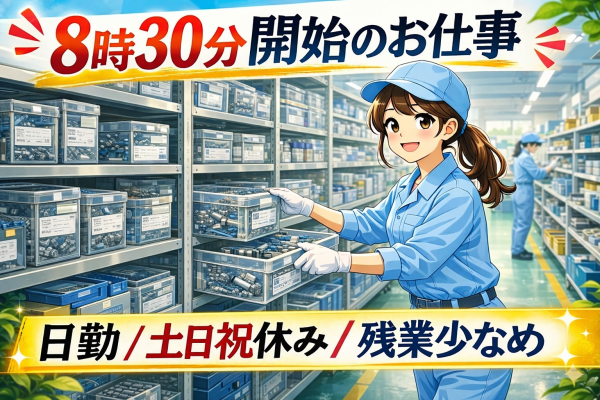 部品の収集と収納作業//未経験の挑戦可能です！/土日祝休み！/プライベート充実！