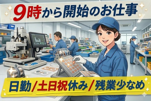 医療機器メーカーの組立梱包スタッフ//9時からお仕事/時給1250円/年間休日120日以上 サムネイル