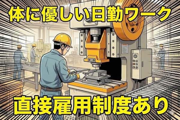 自動車部品のプレス加工・機械オペレーター/時給1,150円/日勤のみ・工場見学OK・研修あり