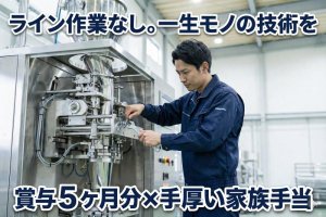 包装機械の組み立てや調整//賞与5ヶ月！地域屈指の好待遇案件！/正社員採用