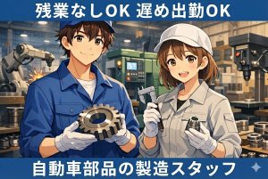 自動車パーツの製造スタッフ//即日配属可/残業ゼロOK/プライベート満喫求人