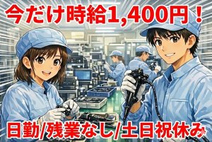 内視鏡装置のメンテナンス作業//子育て世代に優しい職場/プライベート優先OK