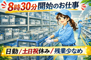 医療機器に使う部品のピッキング作業//日勤固定/年間休日125日以上！/安定ワーク