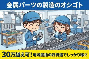 金属加工品に部品を組み付ける作業//地域最高レベルの高時給/土日休みでバランスバッチリ