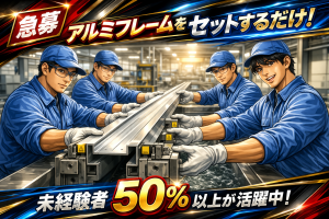 アルミ棒のセット作業/夜勤固定・工場見学OK・研修あり/須賀川市